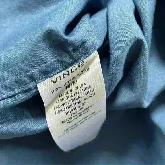 Vince Blue Oversized Button up Shirt Dress Sz M 100% Cotton EUC! - Picture 5 of 5